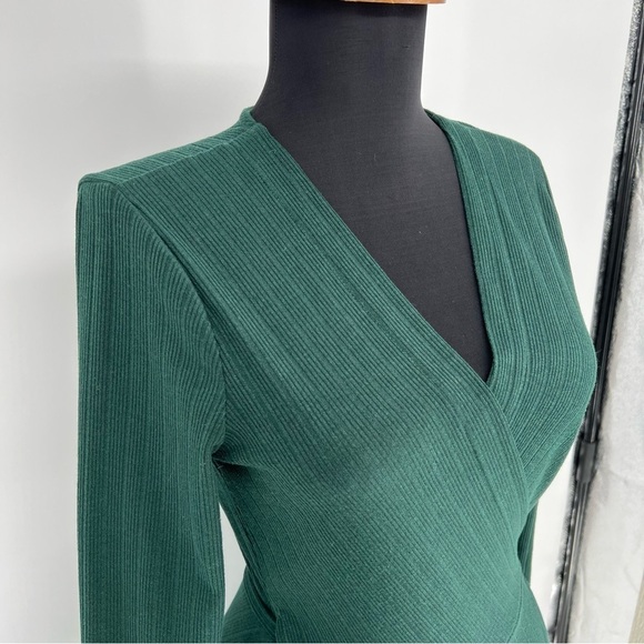 privacy please‎ revolve wrap dress in dark green - Picture 4 of 14